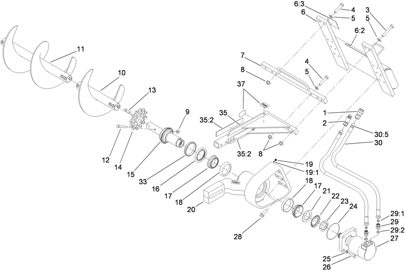 High Torque Trencher Head Assembly