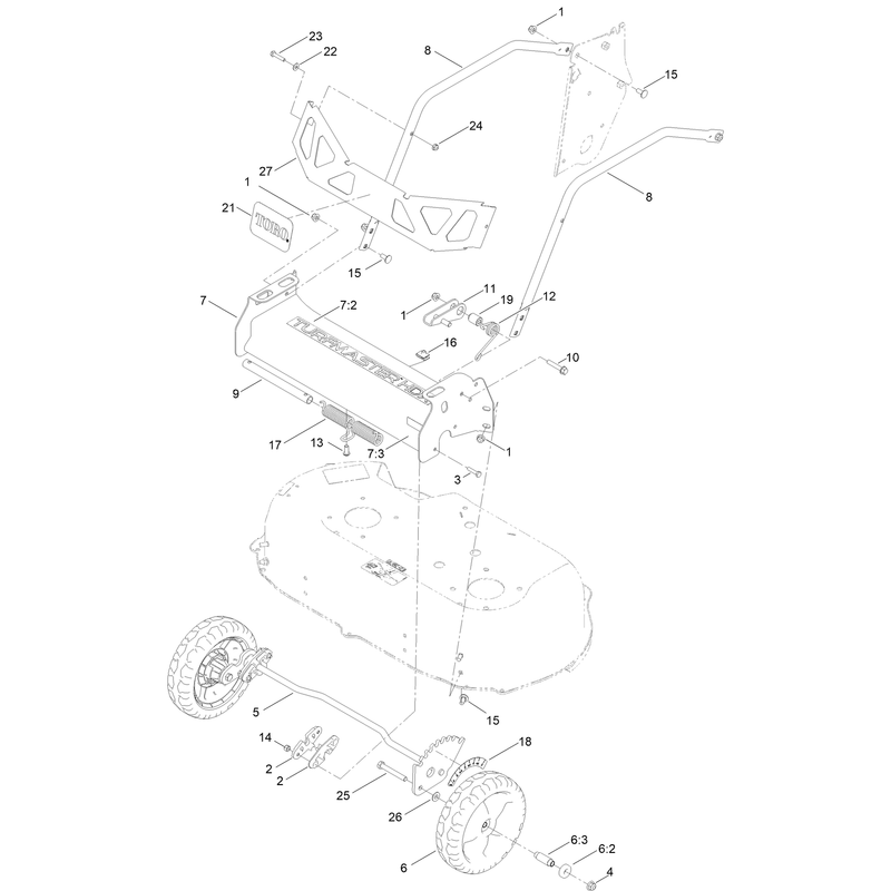 Front Wheel and Height of Cut Assembly