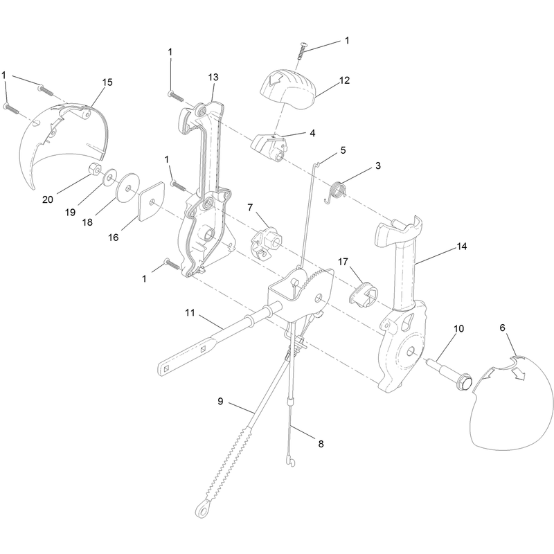 Lever Chute Control Assembly