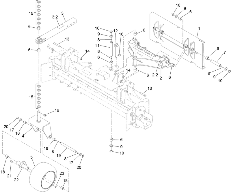 Qtach and Caster Wheel Assembly