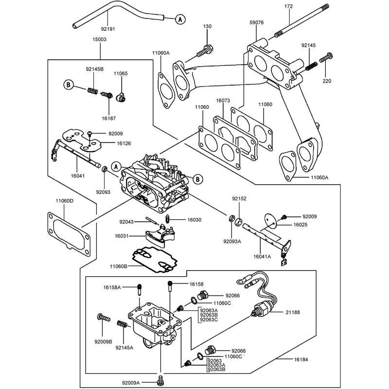 Carburetor Assembly Kawasaki FH721D-AS08