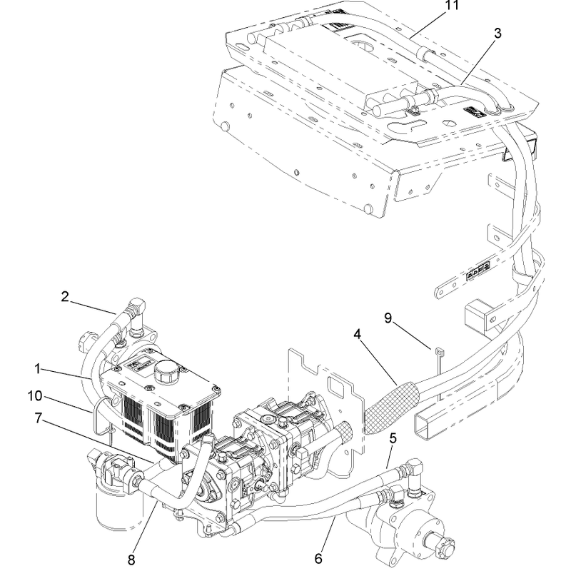 Hydraulic Hose Routing Assembly