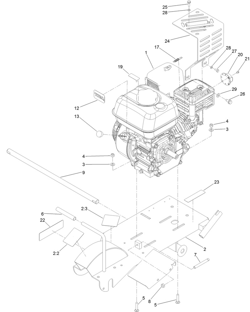 Engine and Frame Assembly
