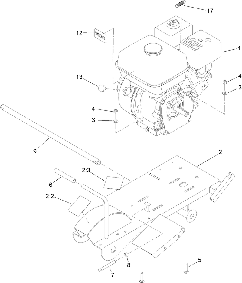 Engine and Frame Assembly