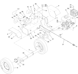 Engine Axle and Hydraulic Tank Assembly