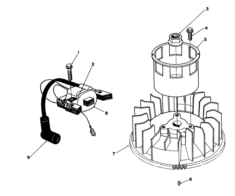 Magneto and Flywheel Assembly engine Model No Vmh7 4