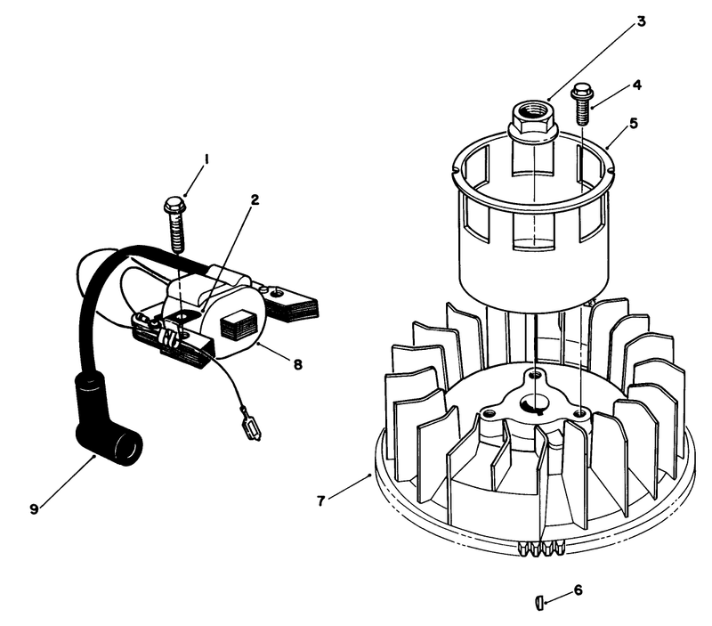 Magneto and Flywheel Assembly engine Model No Vml0 4