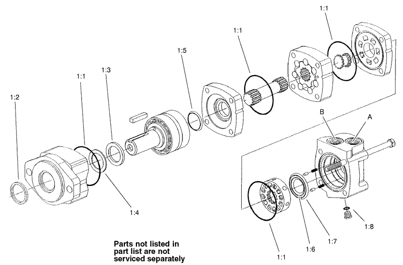 Hydraulic Motor Assembly No 98 8256 and 100 4657