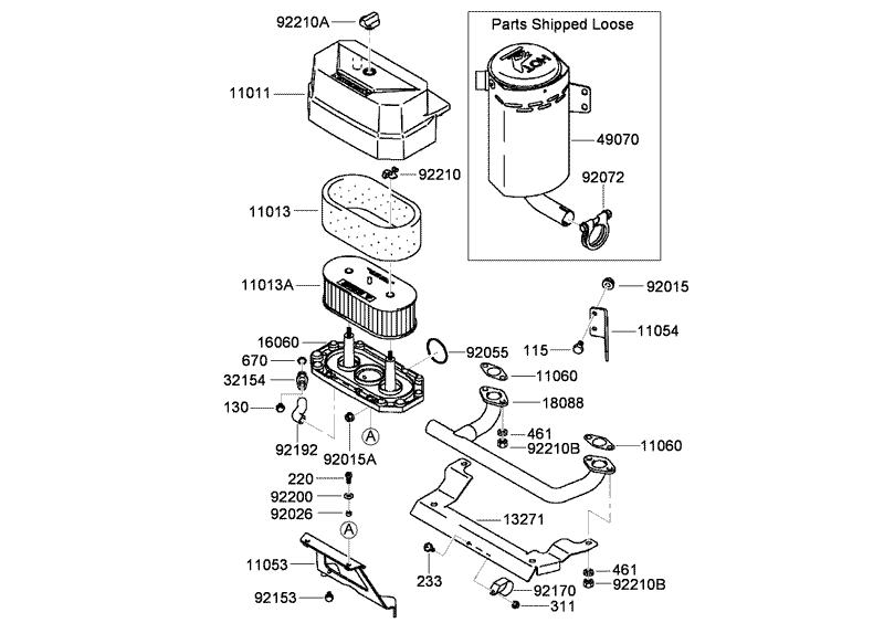 Air Filter and Muffler Assembly