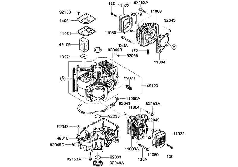 Cylinder and Crankcase Assembly