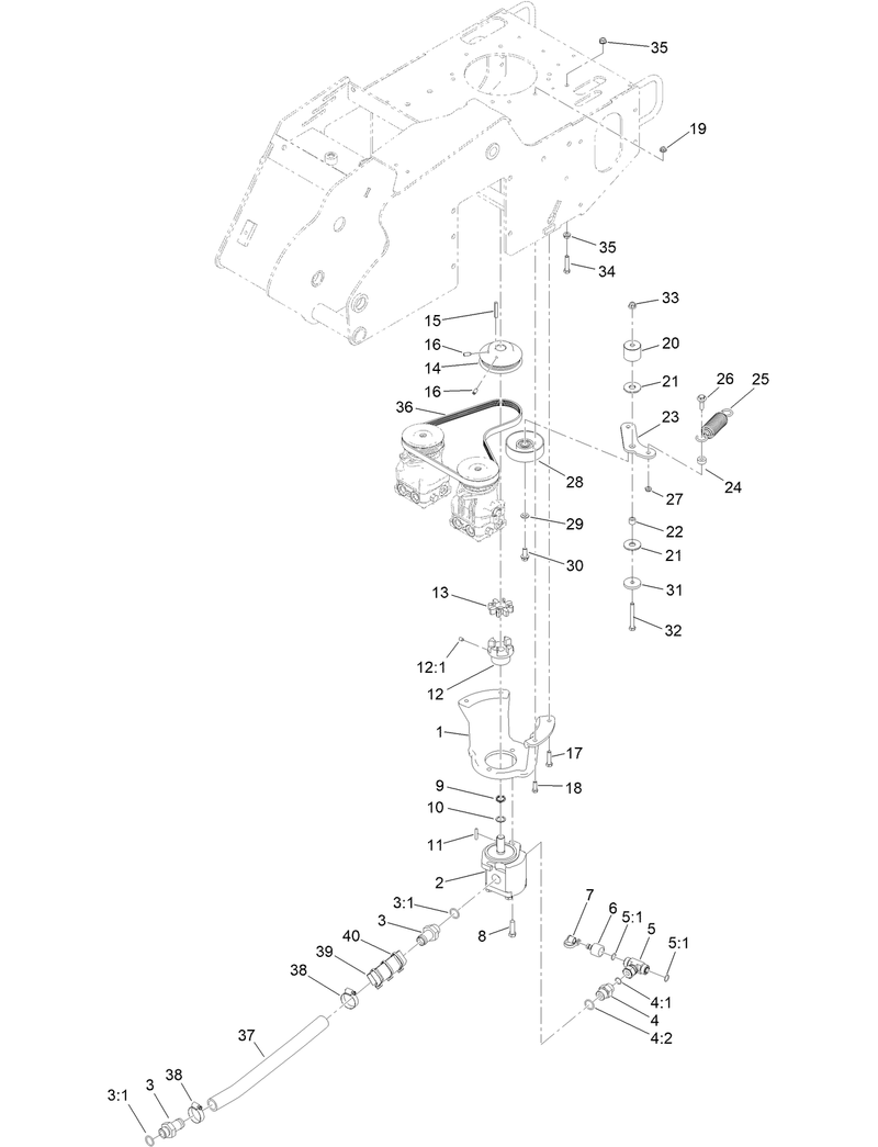 Gear Pump Idler Arm and Pulley Assembly