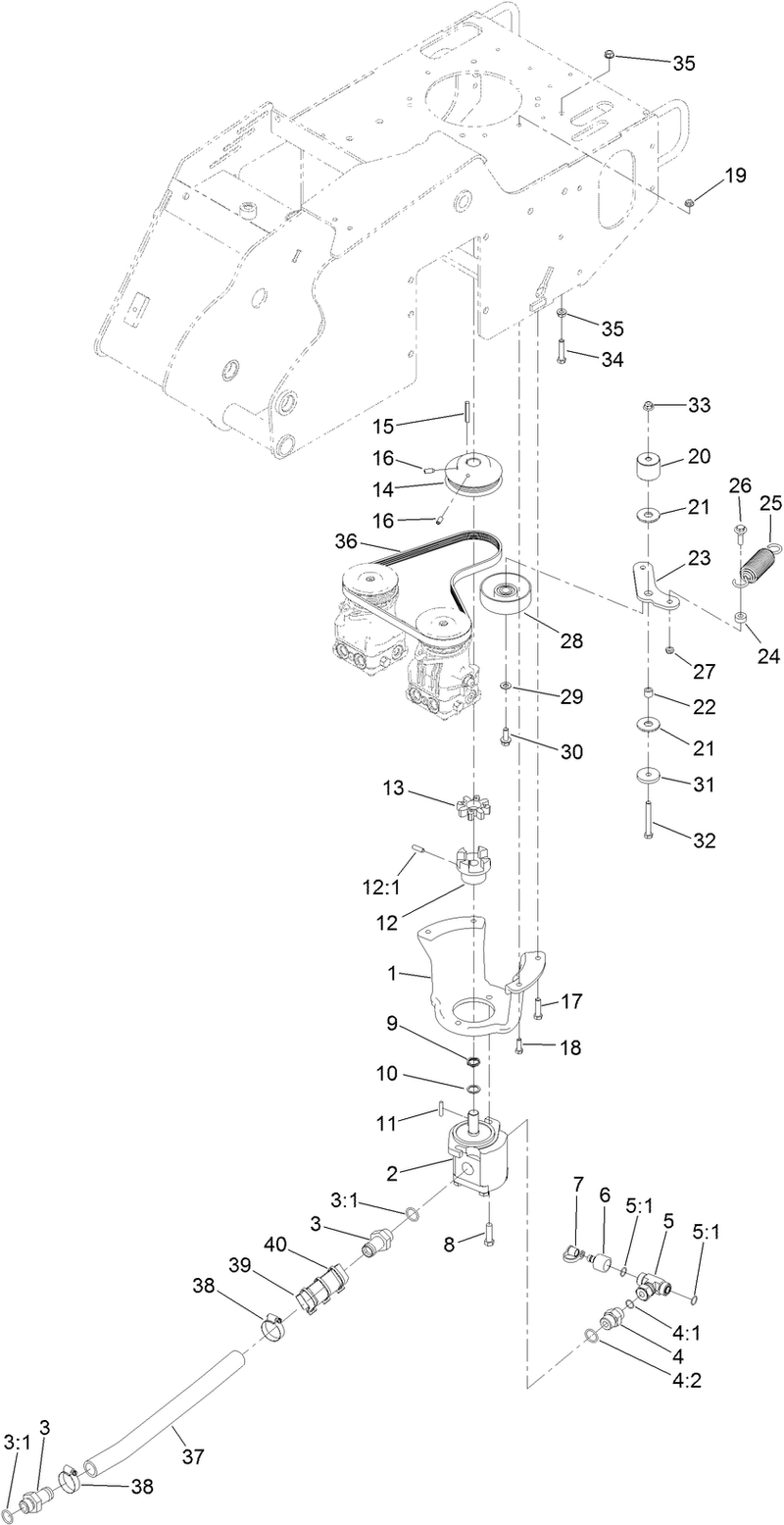 Gear Pump Idler Arm and Pulley Assembly