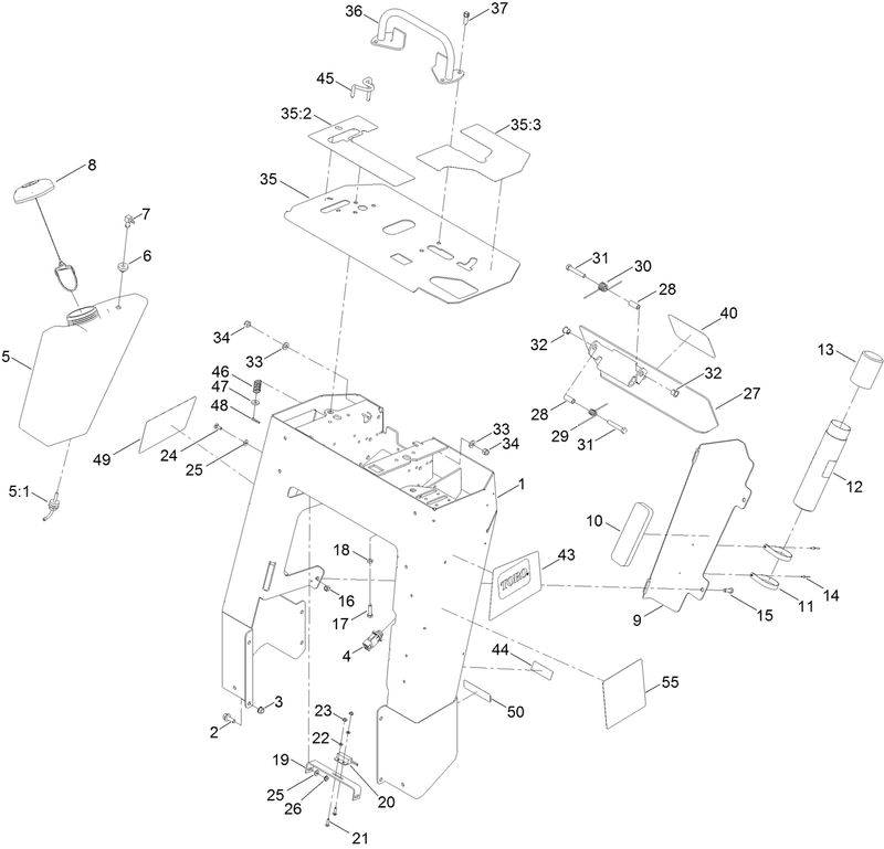 Tower and Fuel Tank Assembly