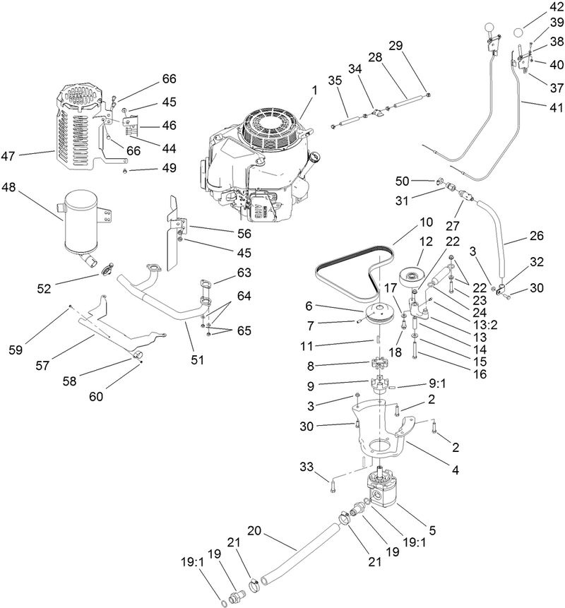 Engine and Gear Pump Assembly