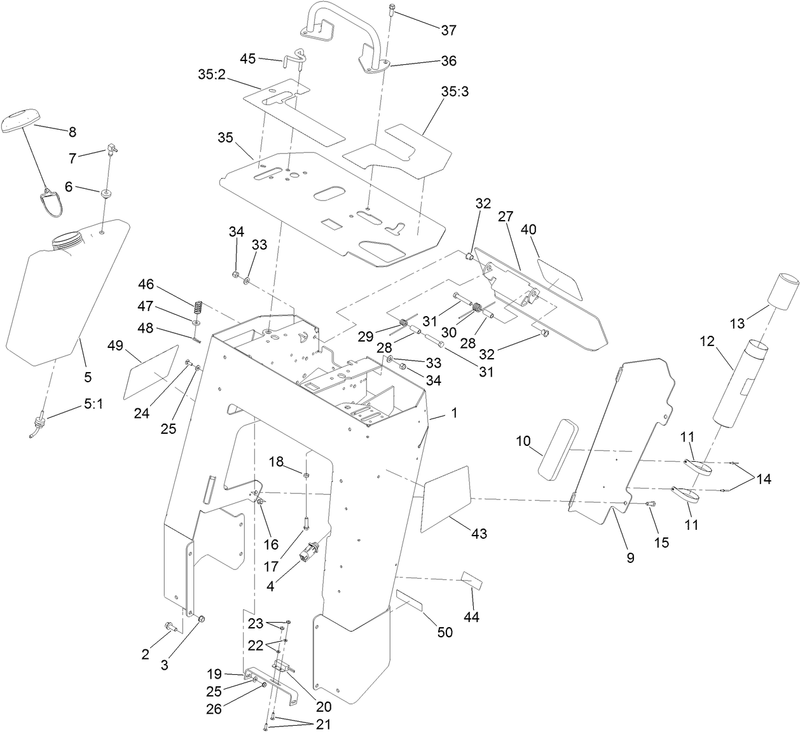 Tower and Fuel Tank Assembly