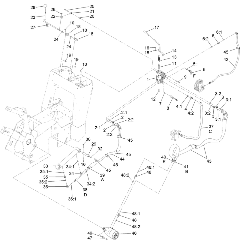 2 Spool Valve and Hydraulic Motor Assembly
