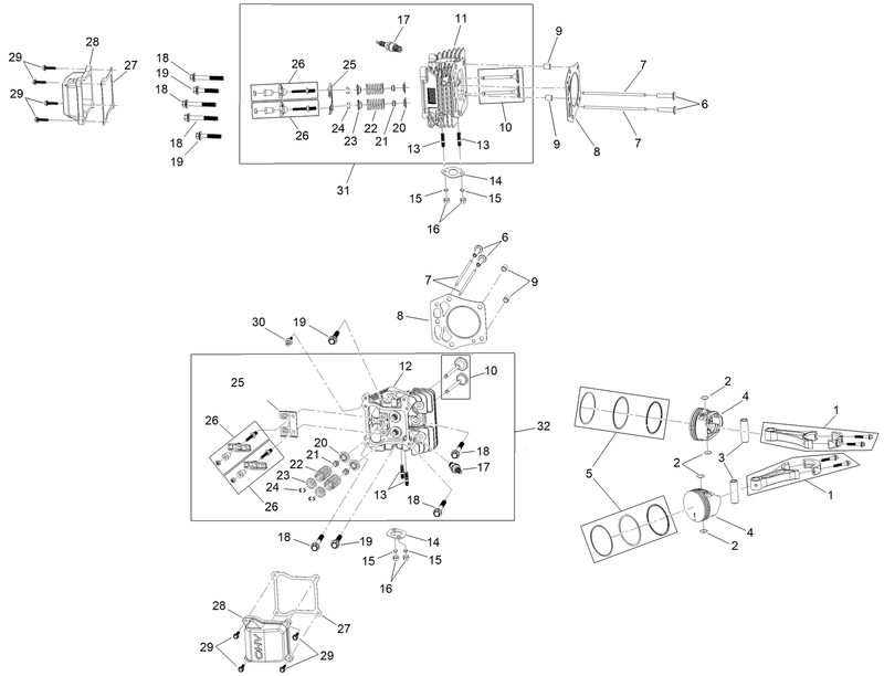 Piston and Cylinder Head Assembly