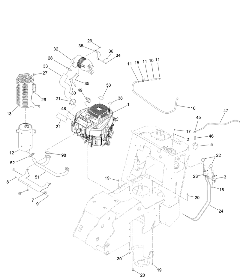 Engine Muffler and Air Cleaner Assembly