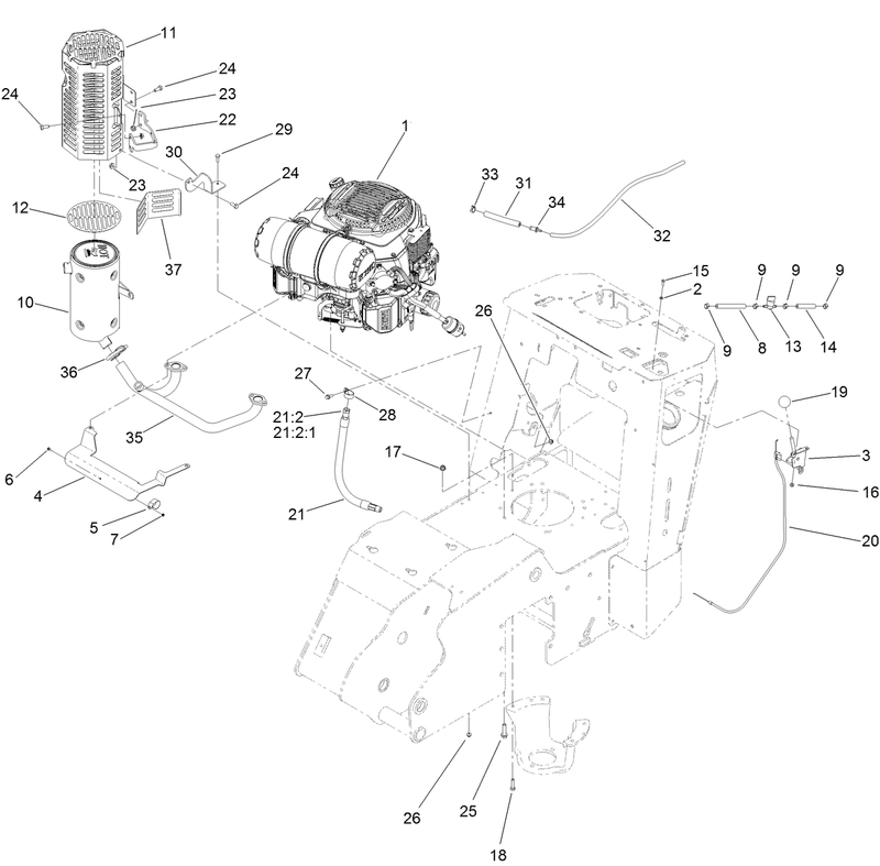 Engine Muffler and Air Cleaner Assembly