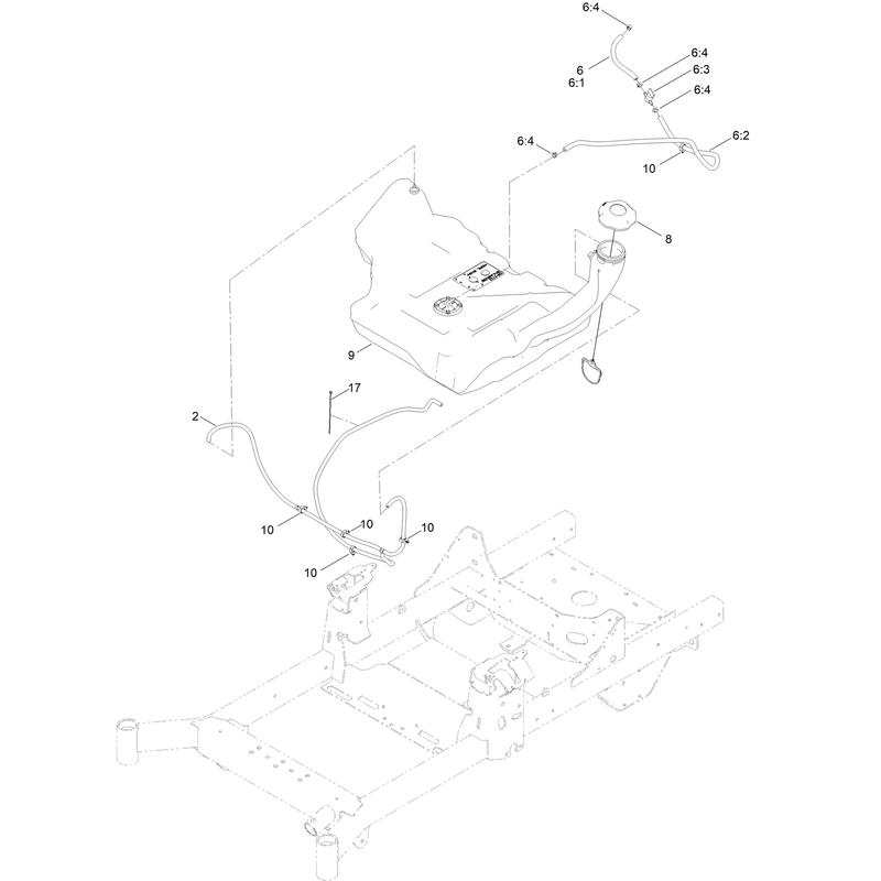 Fuel Tank and Vent Hose System Assembly