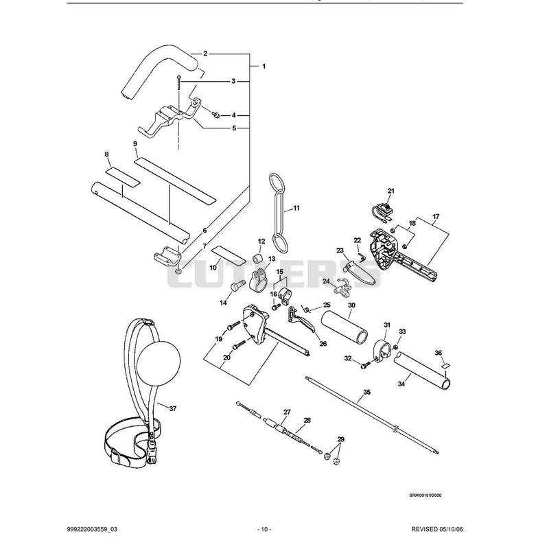 Handle, Ignition Switch,Throttle Cable, Driveshaft
