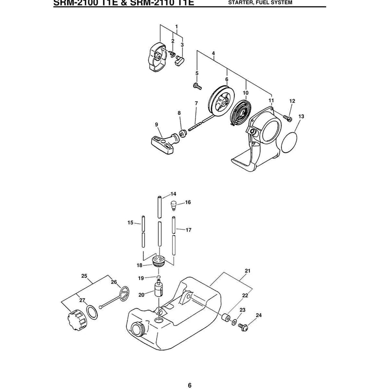 T1E & Srm-2110 T1E Starter, Fuel System