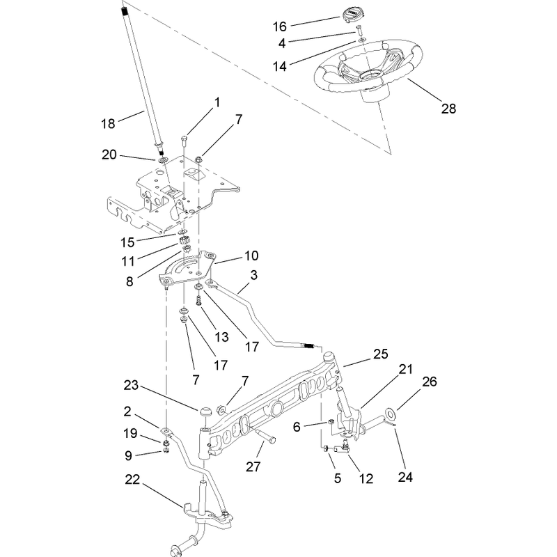 Steering Shaft and Front Axle Assembly