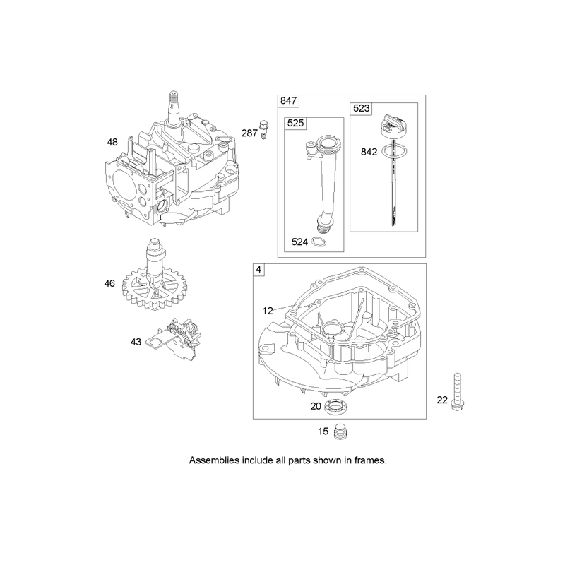 Crankcase Assembly Briggs and Stratton 122K02-0172-E1