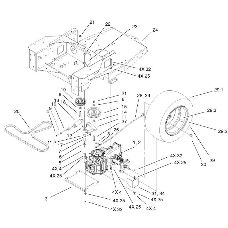 Hydro and Belt Drive Assembly