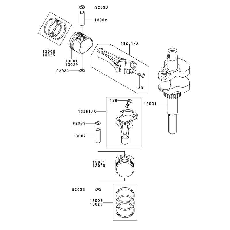 PistonCrankshaft Assembly Kawasaki FH500V-AS30