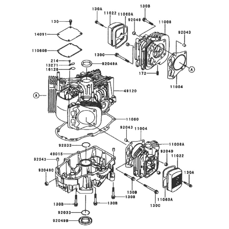 Cylindercrankcase Assembly Kawasaki Fh601v-S07