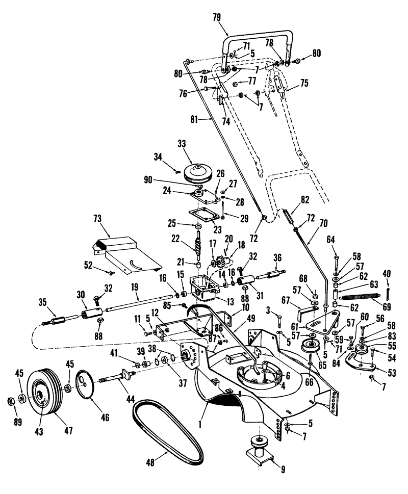 21in Whirlwind Hevi Duty Self Propelled Mower Parts List