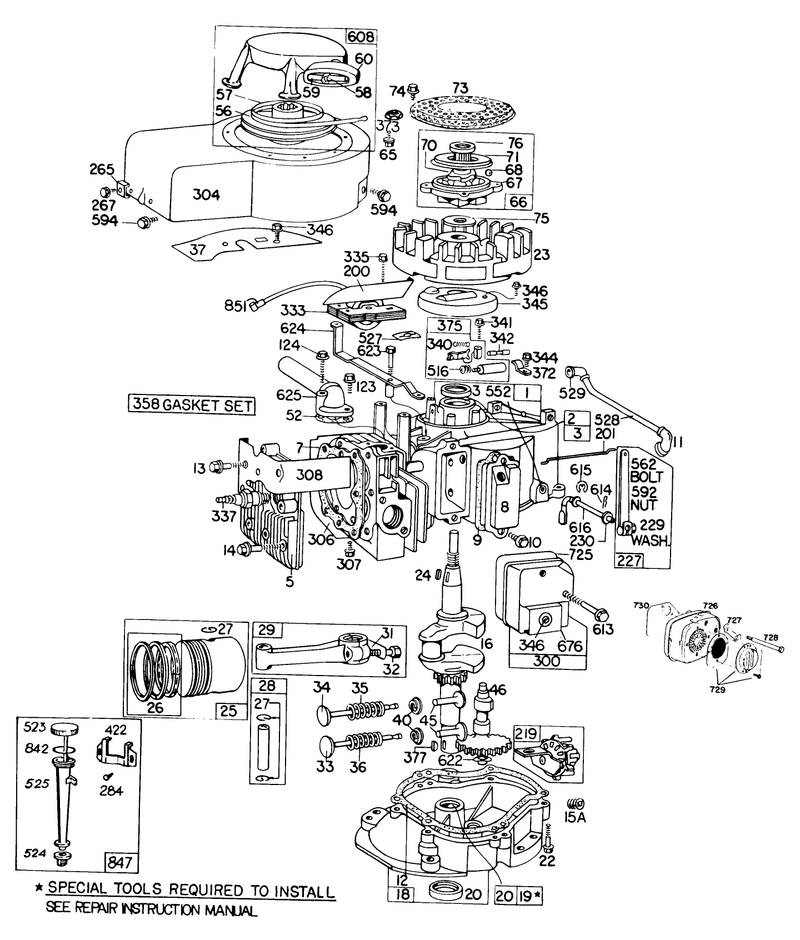 Engine Briggs and Stratton Model 130902 0543 01