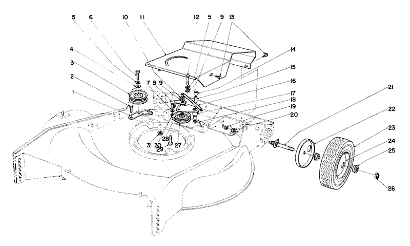 Rear Axle and Tire Assembly S P Model