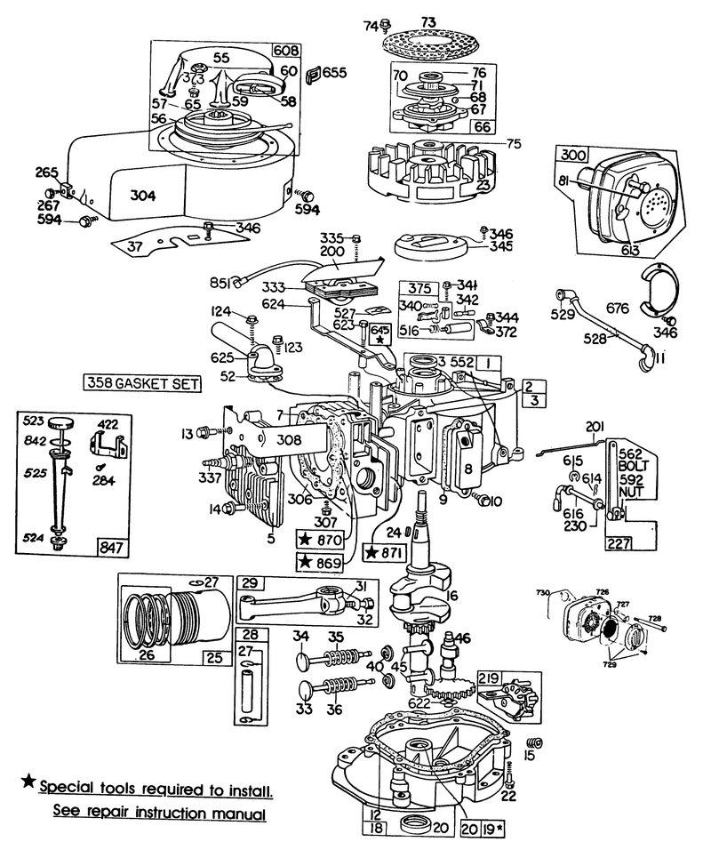 Engine Briggs and Stratton Model 130902 0543 01