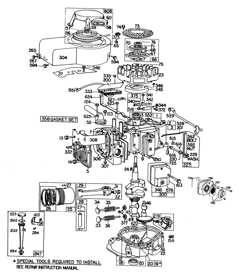 Engine Briggs and Stratton Model 130902 0543 01