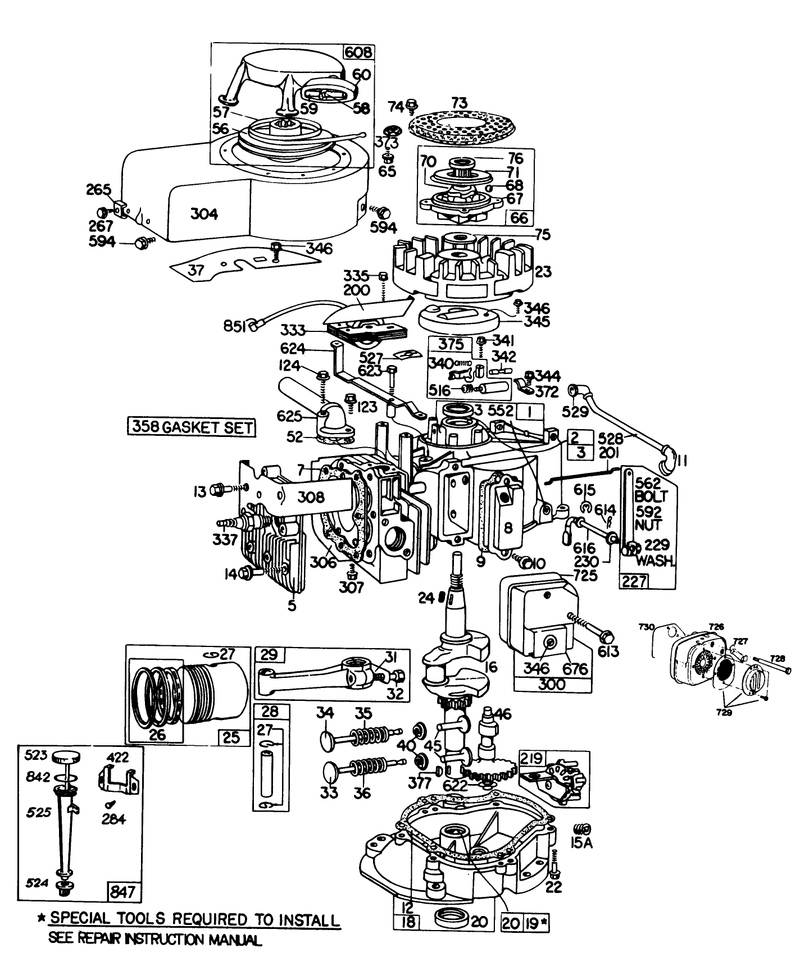 Engine Briggs and Stratton Model 130902 0543 01