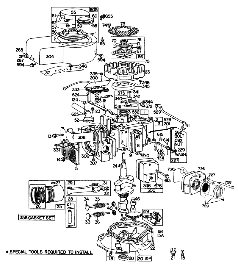 Engine Briggs and Stratton Engine Model 130902 0509 01