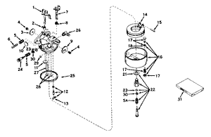 Carburetor Model No 631165