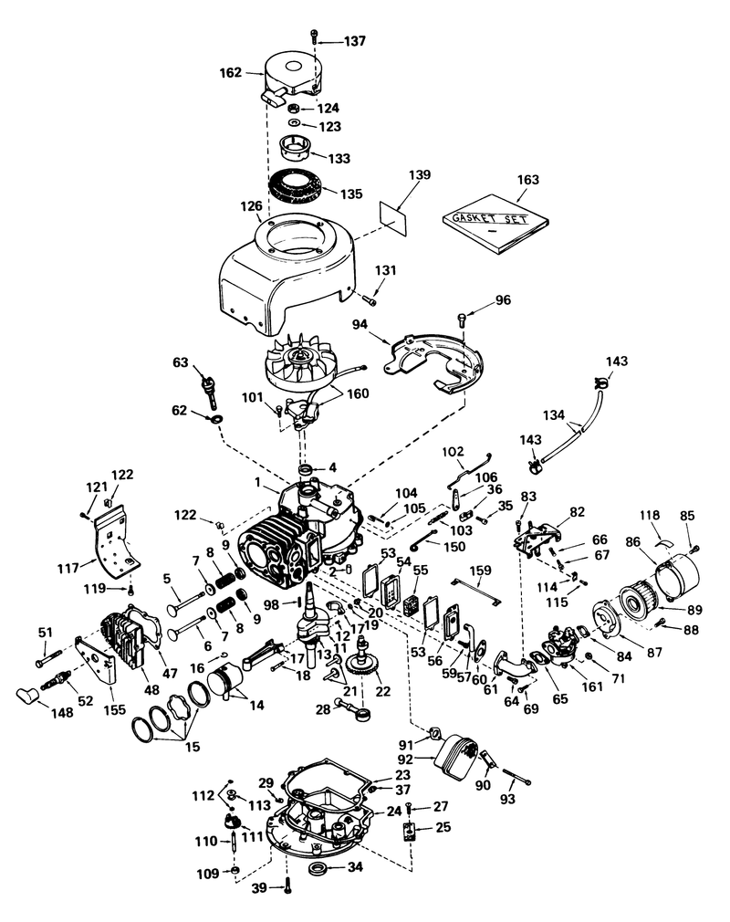 Engine Tecumseh Model No V60 70287j