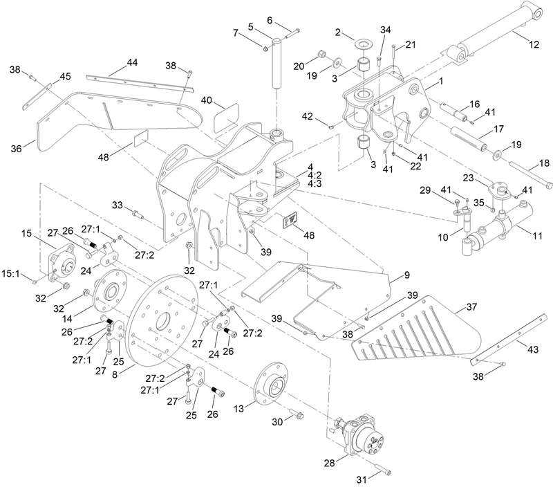 Frame and Cutter Wheel Assembly