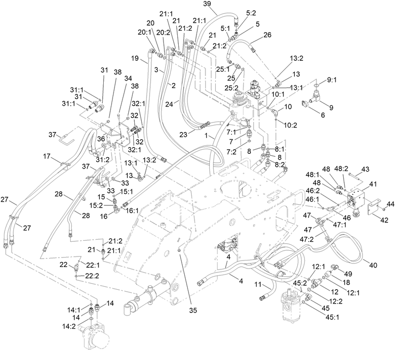 Hydraulic Hose Routing Assembly