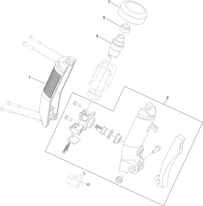 Two Button Handle Grip Assembly No 119 4587