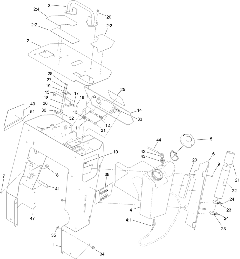 Tower and Fuel Tank Assembly