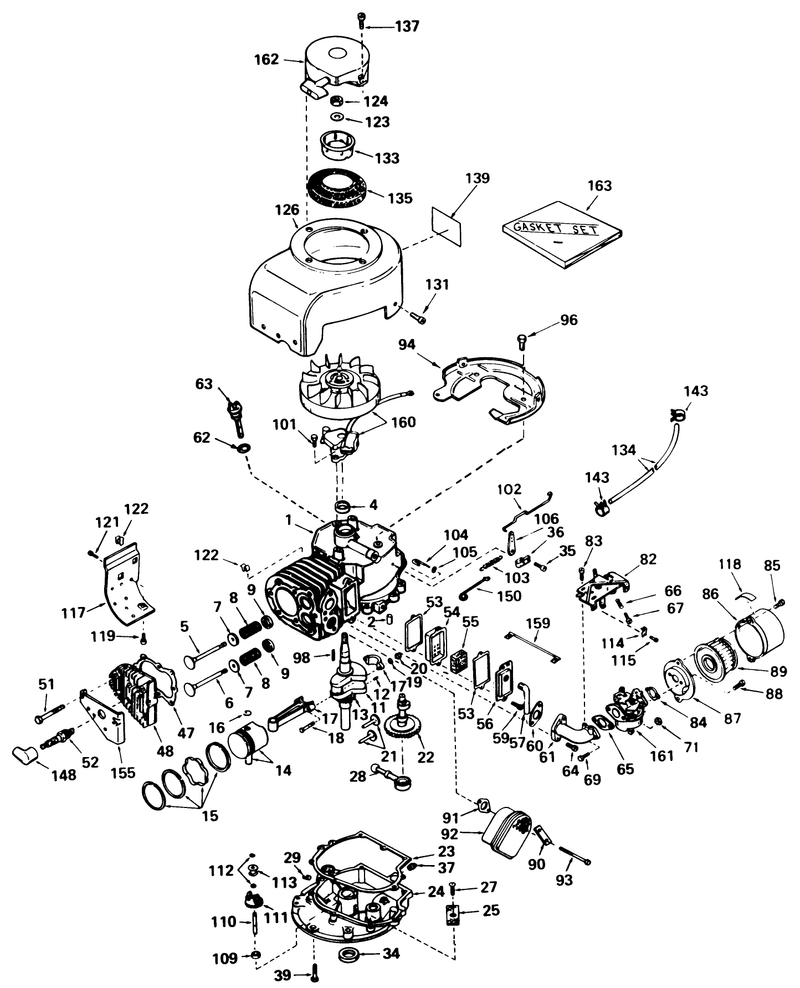 Engine Tecumseh Model No V60 70287j