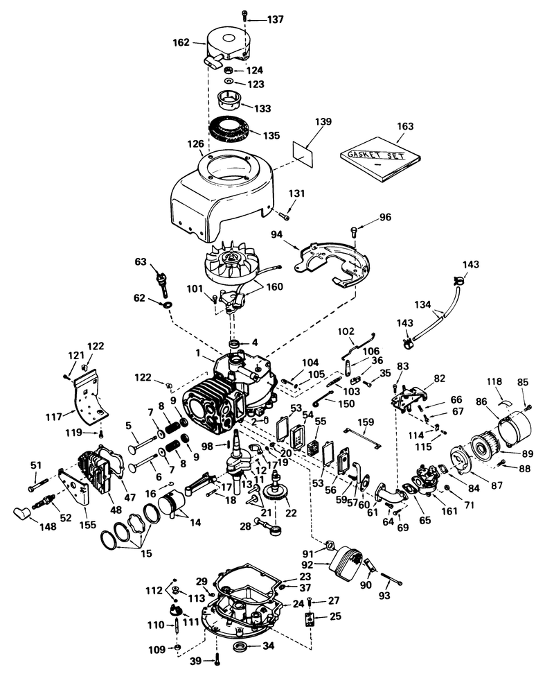 Engine Tecumseh Model No V60 70287j