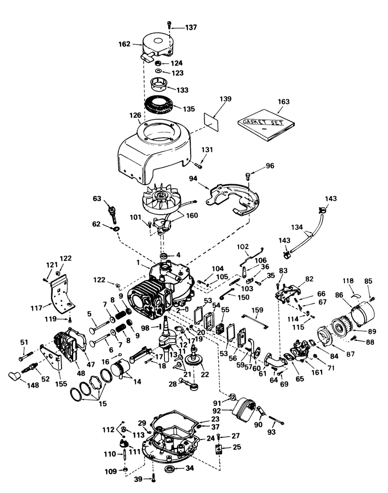 Engine Tecumseh Model No V60 70287j