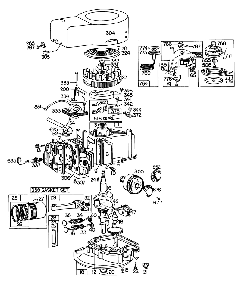 Engine Briggs and Stratton Model 110908 0380 01