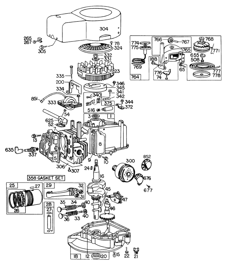Engine Briggs and Stratton Model 110908 0380 01