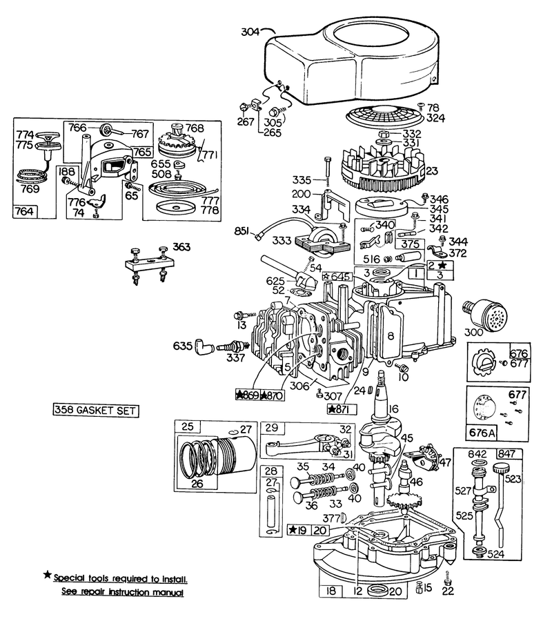 Engine Briggs and Stratton Model 110908 0492 01